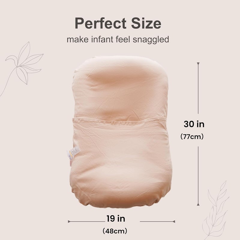 CooCooBaby Infant Lounger, Baby Nest Cover for Baby Girls & Boys, Newborn Essentials for Baby 0-12 Months, 100% Cotton Breathable (DustyRose) - Image 4